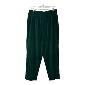 Briggs Women's‎ Green Velour Pull On Elastic Waist Casual Pants Size 2X
